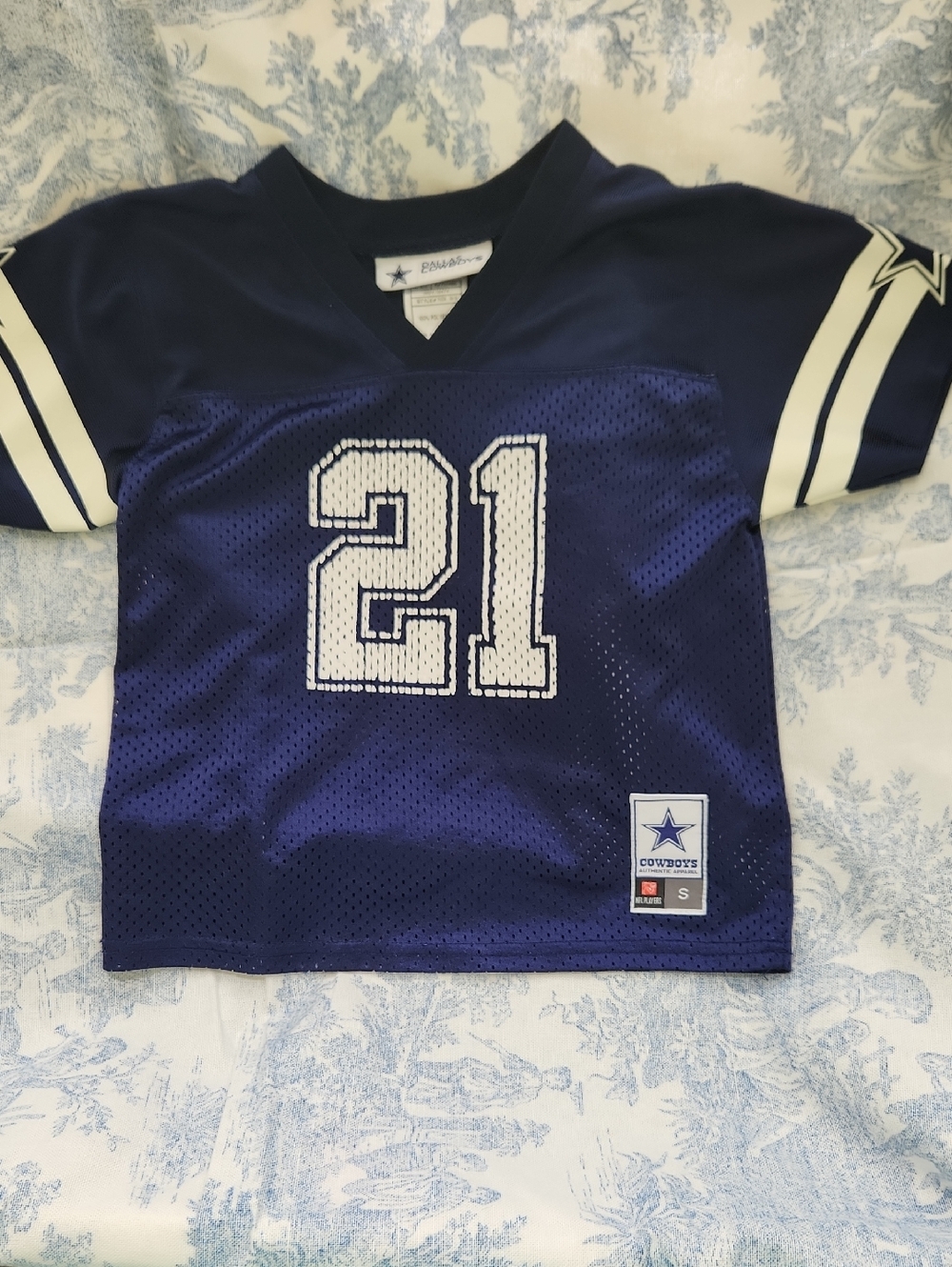 Dallas Cowboys NFL Kids Navy and White Football Jersey with Number 21